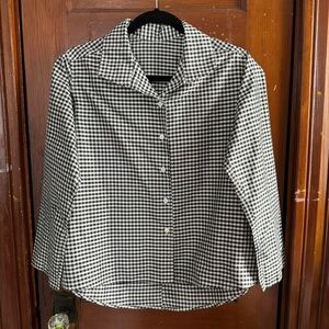 Jill mc gowan black and white gingham oversized button-up shirt